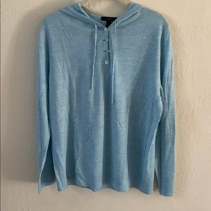 J Crew light weight merino wool hooded Henley